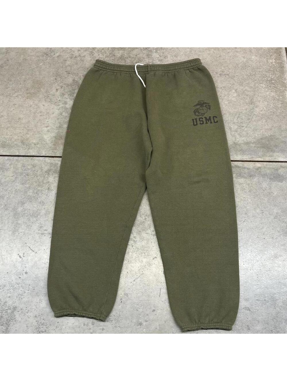 vintage united states marine corps olive green made in usa sweatpants size large